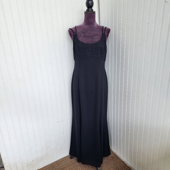 VTG Compliance Alliance 1995 Laundry by Shelli Segal Double Strap Black Maxi 12 - Picture 1 of 14